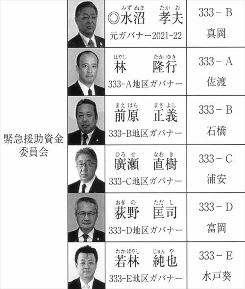 画像 2025-2026年度 MD333 ガバナー協議会 緊急援助資金委員会